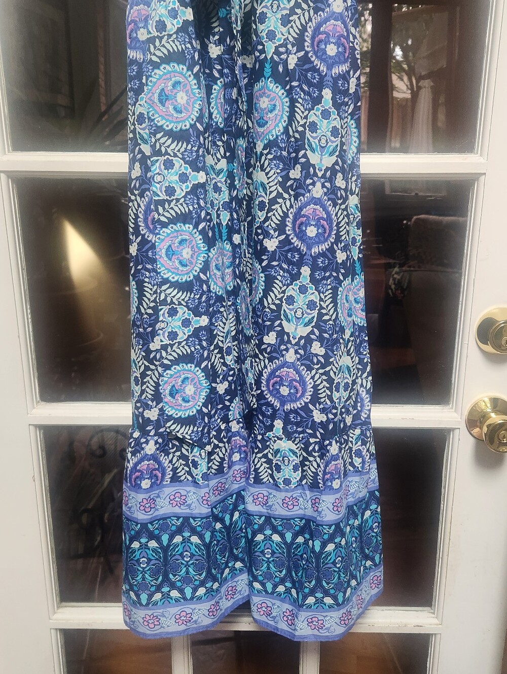 Talbot's New Blue Multicolored Medallion Print Sleeveless Dress; Petite Small - Picture 3 of 9